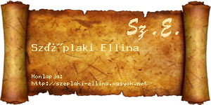 Széplaki Ellina névjegykártya
